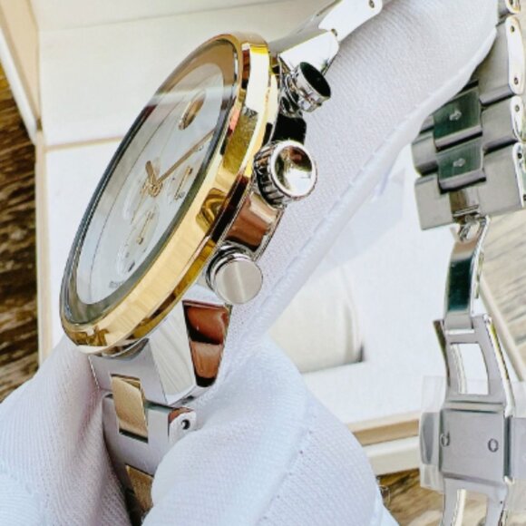 Movado Men's Business Silver Dial Two Tone Watch - Picture 6 of 6